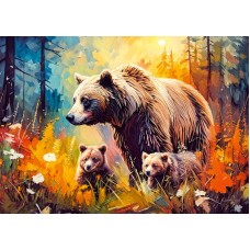 CherryPazzi, 31124, Ведмедиця з ведмежатами, 1000 деталей